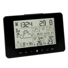 TFA Dostmann Weather Info Center Meteotime Primo 35.1156.01 Weather Station for 90 Weather Regions in Europe with Rain Probability Wind Force (Black)