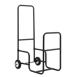 Fireplace Accessory Anti-Slip and Wear-Resistant Wheel Firewood Log Cart Carriercolor: Black Color
