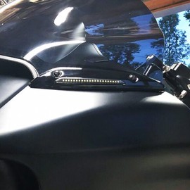 HDBUBALUS Motorcycle LED Windshield Trim Light Running Turn Signal Lights Fit For Harley Touring Road Glide FLTRX FLTRXS FLTRK 2015-up Black