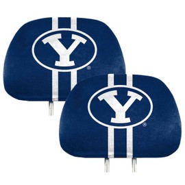 FANMATS 62040 BYU Cougars Printed Head Rest Cover Set - 2 Pieces
