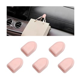 FSTURIOS 5 PCS Car Mini Hooks, Multifunctional Auto Dashboard Hook Self Adhesive Backseat Hanger, Vehicle Interior Storage Hanging Holder Hook Stickers for Keys Earphone USB Cable (Pink)