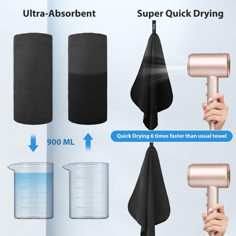 BOGI Microfibre Quick Dry Travel Towel - Soft, Lightweight &