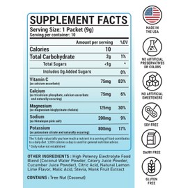 Great Naturally Hydration+ Lemon Lime | Real Food High-Potency Hydration with Magnesium Glycinate, Potassium & Sodium | Electrolyte Supplement | 10 Stick Packs (3.17 oz, Lemon Lime)