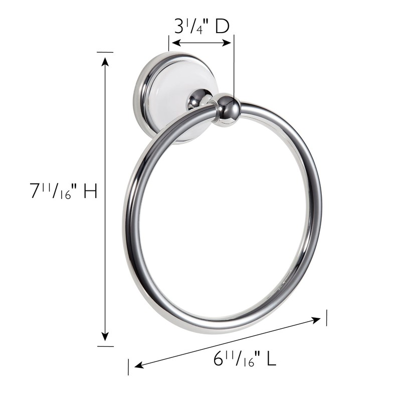 Design House 559286 Savannah Towel Ring for Bathroom, Polished Chrome