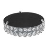 Crystal Cosmetic Makeup Tray 8in Round Display Tray Mirrored Metal