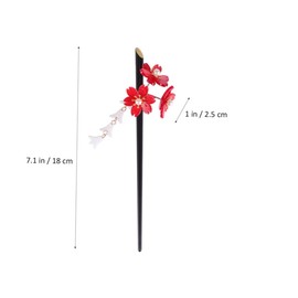 Ipetboom Cherry Blossom Hairpin Acrylic Floral Hair Clip Vintage Hair Stick Large