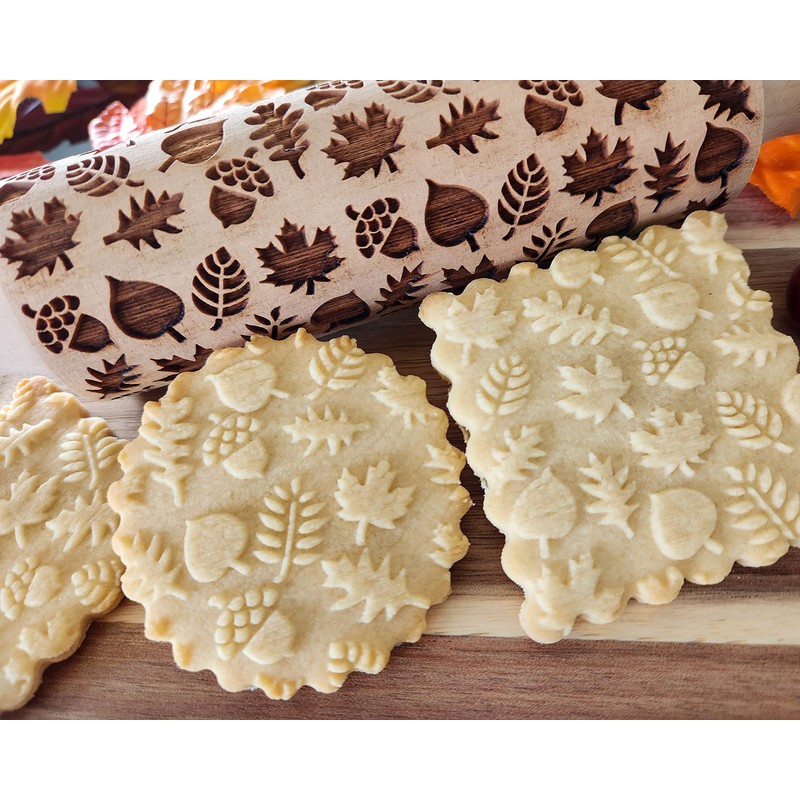 Leaves Embossed Rolling Pin
