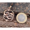 Kiss of Leather Snake Pendant Bronze No.135, Bronze, No Gemstone