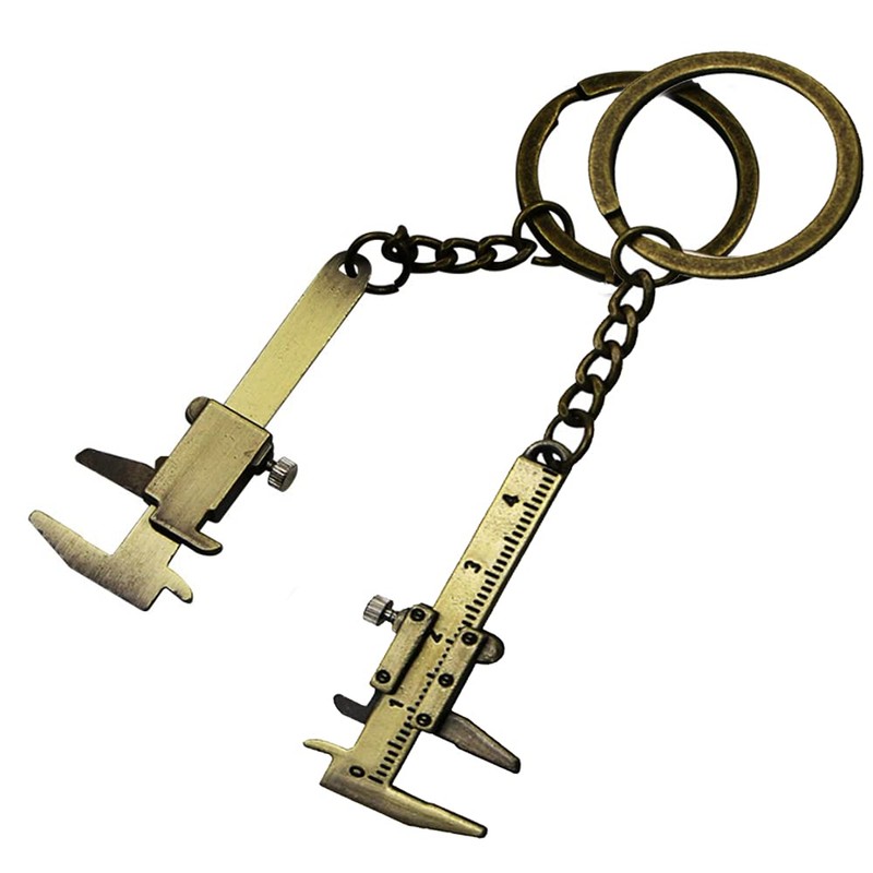 HATOOLHA® 2pcs Mini Tool Keychain, Vernier Caliper Ruler Key Chain