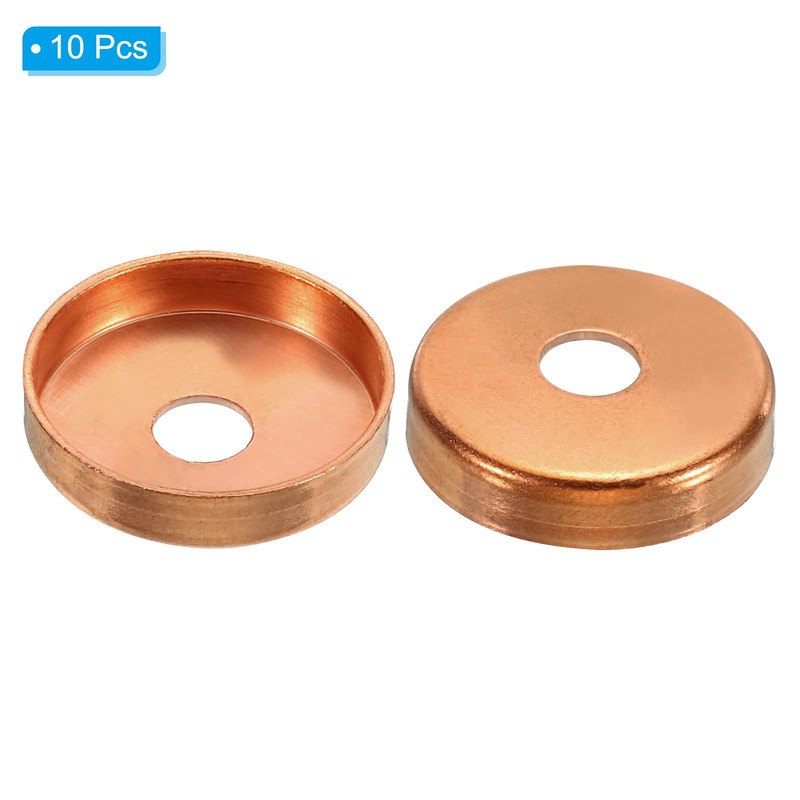 PATIKIL 7/8" Copper End Cap with 1/4" Hole, 5 Pcs
