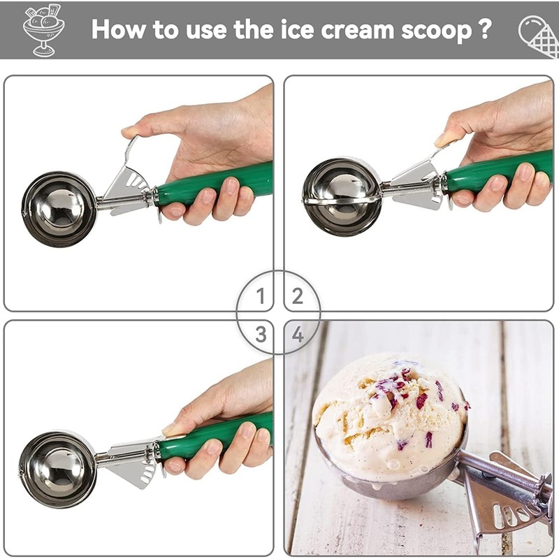 Cuchara para helado, 6.5cm Cuchara de acero inoxidable para helado