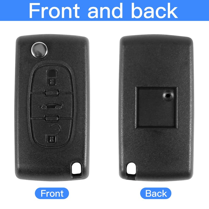 Binnan Car Key Casing, 3-Button Remote Control, Pack of 2