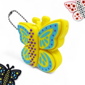 Butterfly Fidget Clickers for Sensory Stimulation and Focus, 5 Clickable Wings and Body, Crisp Tactile Feedback, Stress Management Device, Durable and Portable (Golden Glimmer)