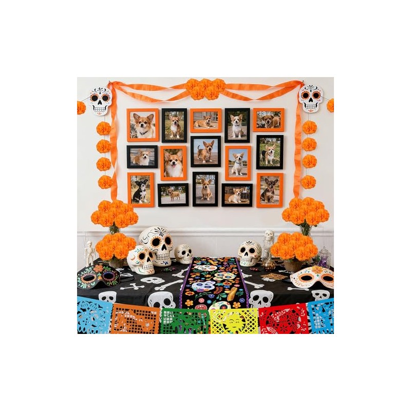 Decoraciones para el Día de los Muertos y Ofrenda para
