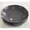IKEA New IKEA STRIMMIG Deep plate 4 Pack Stoneware grey