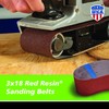 Gator 3" x 18" Red Resin Aluminum Oxide Sanding Belts,