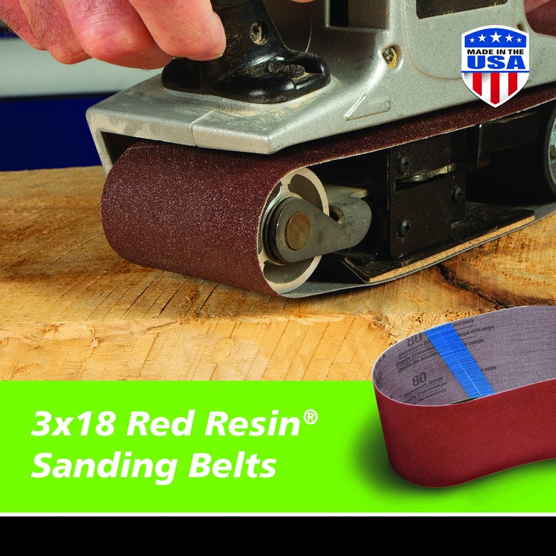 Gator 3" x 18" Red Resin Aluminum Oxide Sanding Belts,