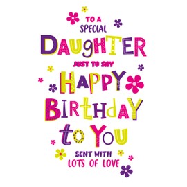 Cherry Orchard Daughter Happy Birthday Card Bright and Colourful Design Tutti Frutti Range