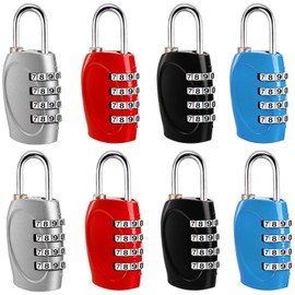Hedume 8 Pack Combination Lock 4 Digit Padlock for School Gym Locker, Sports Locker, Fence, Toolbox, Gate, Case, Hasp Storage