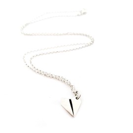 Paper Airplane Necklace - Sterling Silver Jewelry