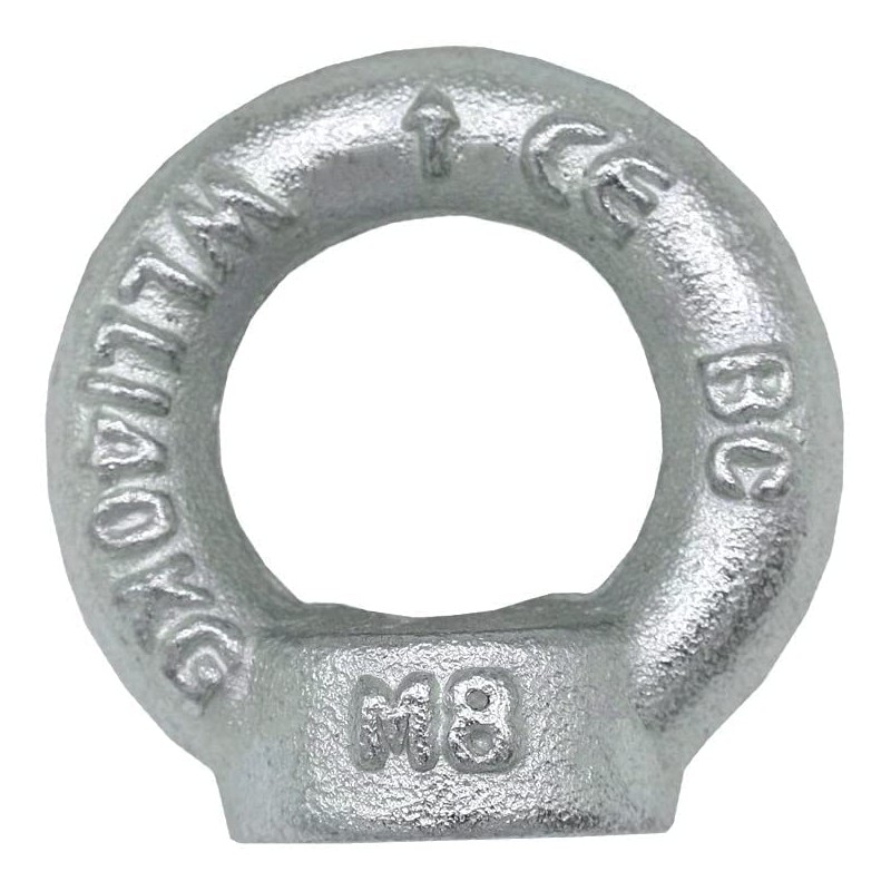8x Ring Nuts M8 DIN582 C15E Eyelet Nuts Iron Galvanised