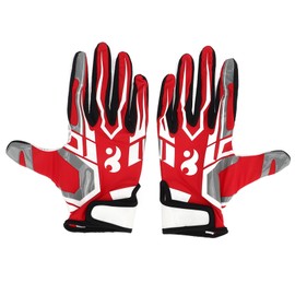 A Pair Football Gloves Anti Slip Baseball Batting Glove Portable Enhanced Performance Football Gloves for Outdoor Activities Red S