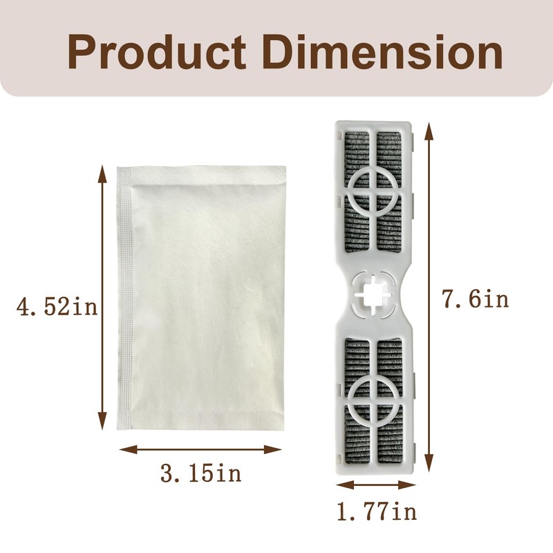 Beaufan 3 PCS PureAir AF-2 ‎(FRGPAAF2) Refrigerator Air Filter and
