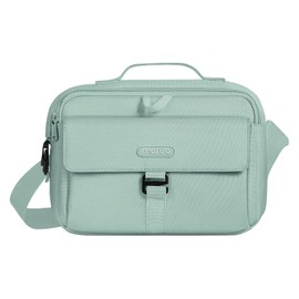 MOSISO Camera Bag Case, DSLR/SLR/Mirrorless Photography Camera Messenger Bag Compact Crossbody Padded Camera Shoulder Bag with Rain Cover Compatible with Canon/Nikon/Sony Camera, Lenses, Antique Green