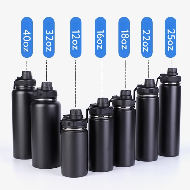 PCSCER Wide Mouth Insulated Sports Water Bottle,Double wall Stainless Steel