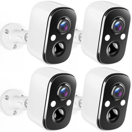 Techage Security Cameras Wireless Outdoor, 2K Battery Powered WiFi Cameras for Home Security with AI Motion Detection, Color Night Vision, 2-Way Talk, IP66 Waterproof, Cloud/SD Storage 4 Pack