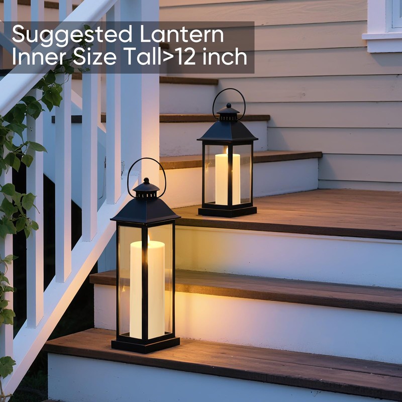 Raycare 2Pcs 4'' X 12'' Large Waterproof Outdoor Flameless Candle,