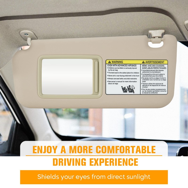 Left & Right Driver Passenger Side Sun Visor for Toyota
