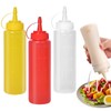 Doryum 3 Pack Plastic Squeeze Bottle, Condiment Squeeze Bottles with