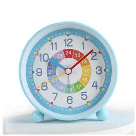 HOTIYOK Alarm Clock, Educational Clock, Children Learning Clock, Analog Clock, 24 Hour Display, Auxiliary Number, Silent, For Children, Students, Can Be Used As An Alarm Clock, Night Light, Convenient