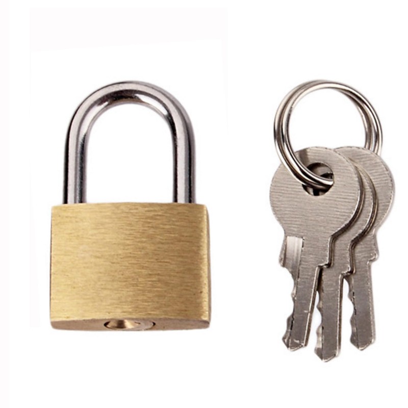 JNAWA Mini Padlock with Keys Long Shackle Solid Brass Padlocks