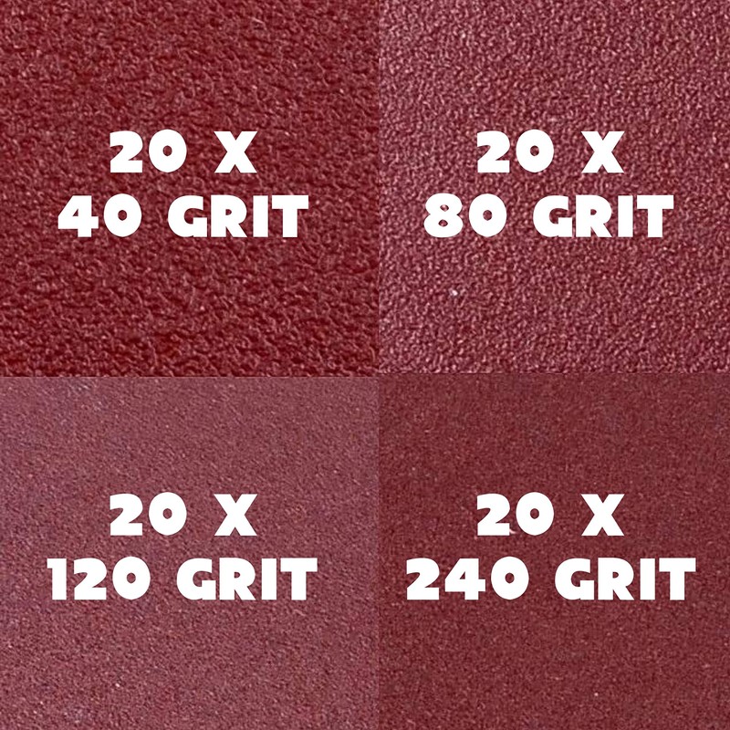 blueZone 80 Pieces Mouse Detail Sander Sheets Sandpaper Sanding Paper