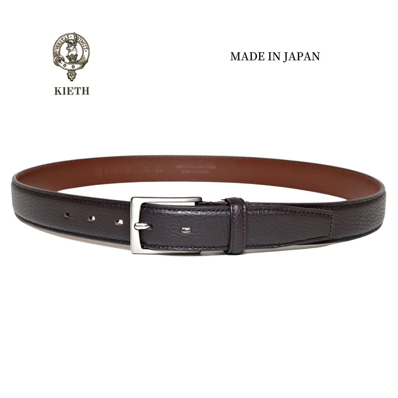 KIETH KE21456-39 Men's Business Belt, Brown, Genuine Leather, Made in