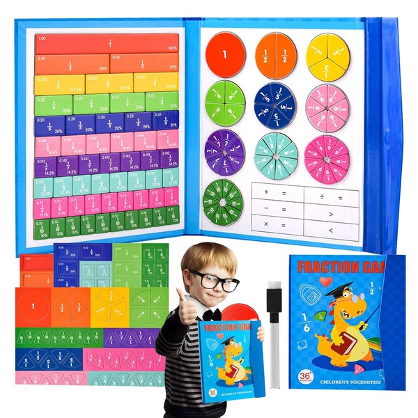 Arithmetic Educational Toy, Fraction Calculation Material, Magnetic Break Learning Puzzle,