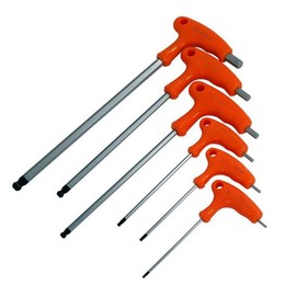Dapetz ® 6Pc T-Handle Ball Ended Hex Key Set Long Reach Allen Screwdriver Tool H2 - H8mm,Allan Keys with Plastic T-Handles, Hex Wrenches Made of Chrome Vanadium Steel.