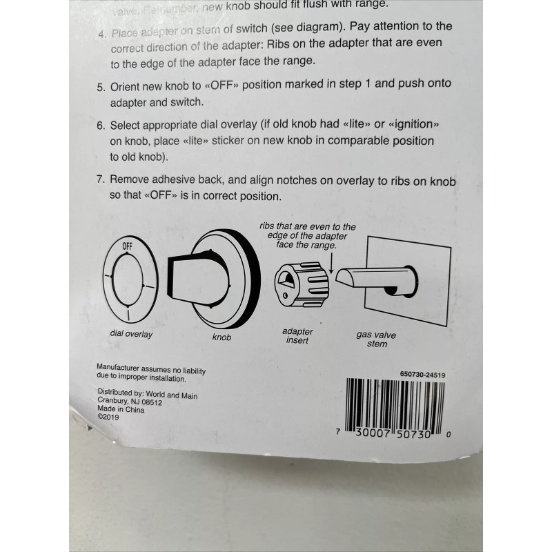 Aqua Plumb Gas Range Knob Set 5 PC W/ Universal