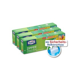 Toppits Zipper All-Purpose Bags 3 x 18 Pieces – Special Film Tear-Resistant, Reusable, Transparent