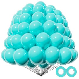 KAWKALSH 200pcs Teal Blue Balloons 5 Inch, Small Mini Latex Balloons for Party Birthday Baby Shower Anniversary Festival Arch Garland Decoration