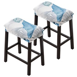 Bifaunvogel Bar Stool Cover Rectangle Set of 2 Printed Stretch Counter Height Bar stools Slipcovers Saddle Stool Slipcover Bench Seat Protector Backless Bar Stools Covers for Kitchen Counter #7