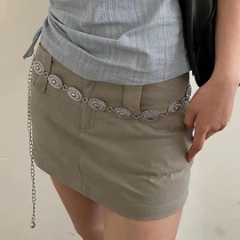 Western Belt for Women Western Jewelry Set with Earrings Chain Belt Matching Country Concert Outfit Accessories Boho Jewelry