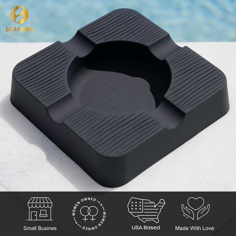 Outdoor Cigar Ashtray, Unbreakable Silicone Ashtray for Outside Patio, Pool,