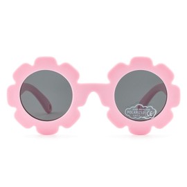 FLJMRAVER - anteojos de sol polarizadas para bebé con correa, flexibles y flexibles, para bebés recién nacidos de 0 a 24 meses, Lente A3 rosa mate/gris, Small