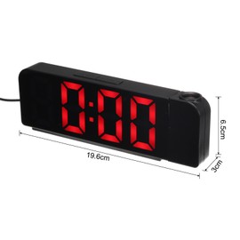 uxcell Alarm Clock with Projection, Digital Alarm Clocks with Red Light for Bedrooms with USB Charging Port, Adjustable Volume, Dimmable, Snooze, 12/24H