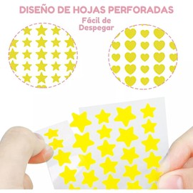 Parches para Acné Estrellas - 600 PCS, Parches Absorbentes Invisibles, Reparación Rápida de Espinillas, Impermeables，Formas Adhesivas para Piel Sensible y Todo Tipo de Piel