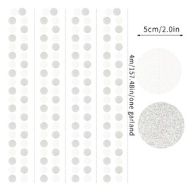 Glitter Silver White Party-Decorations Streamers - 52Ft Birthday Hanging Paper Garland Banner,Engagement Wedding Bachelorette Baby Bridal Shower Christmas Supplies Backdrop Graduation Decor Hugtmr