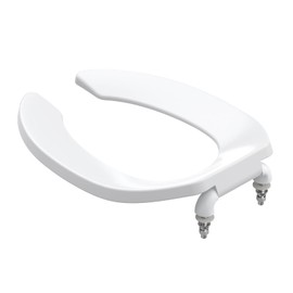 Heavy-Duty Elongated Open Front Toilet Seat Without Cover – 18.5 Inch Commercial Toilet Seat for Public Restrooms In Churches, Schools, Hospitals, and Offices – White
